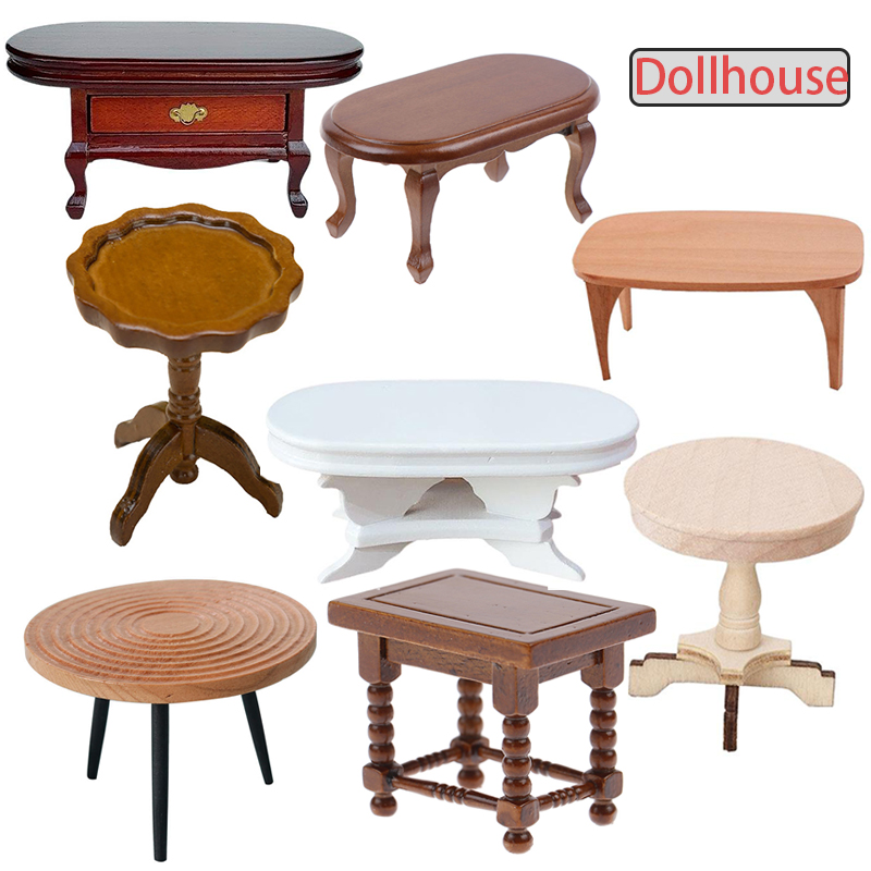 Woodworking Veneer - 1:12 Dollhouse Miniature Round Table Tea