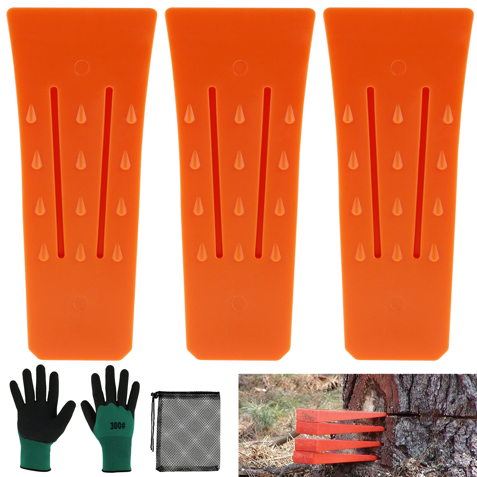Woodworking Gloves - 3Pcs Tree Cutting Wedges Durable Plastic