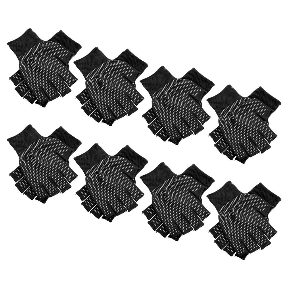 Woodworking Gloves - 8Pairs Fingerless Work Gloves with Firm
