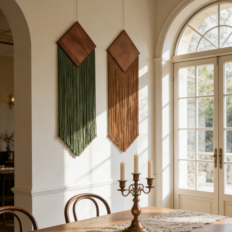 Woodworking Boards - Bohemian Cotton Rope Woven Tapestry with