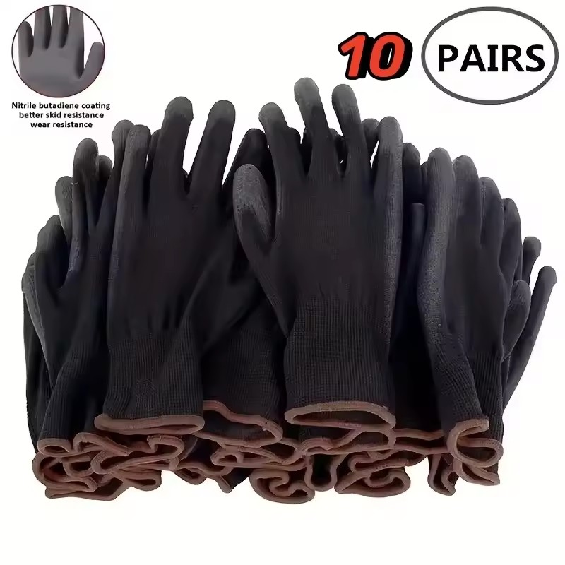 Woodworking Gloves - 10 Pairs Durable Safety Gloves -