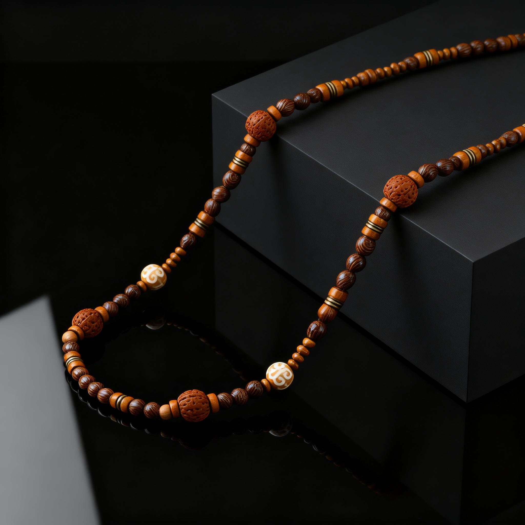 Fashion Walnut Wood Bead Neckl - Woodworking Nc 评论和价格