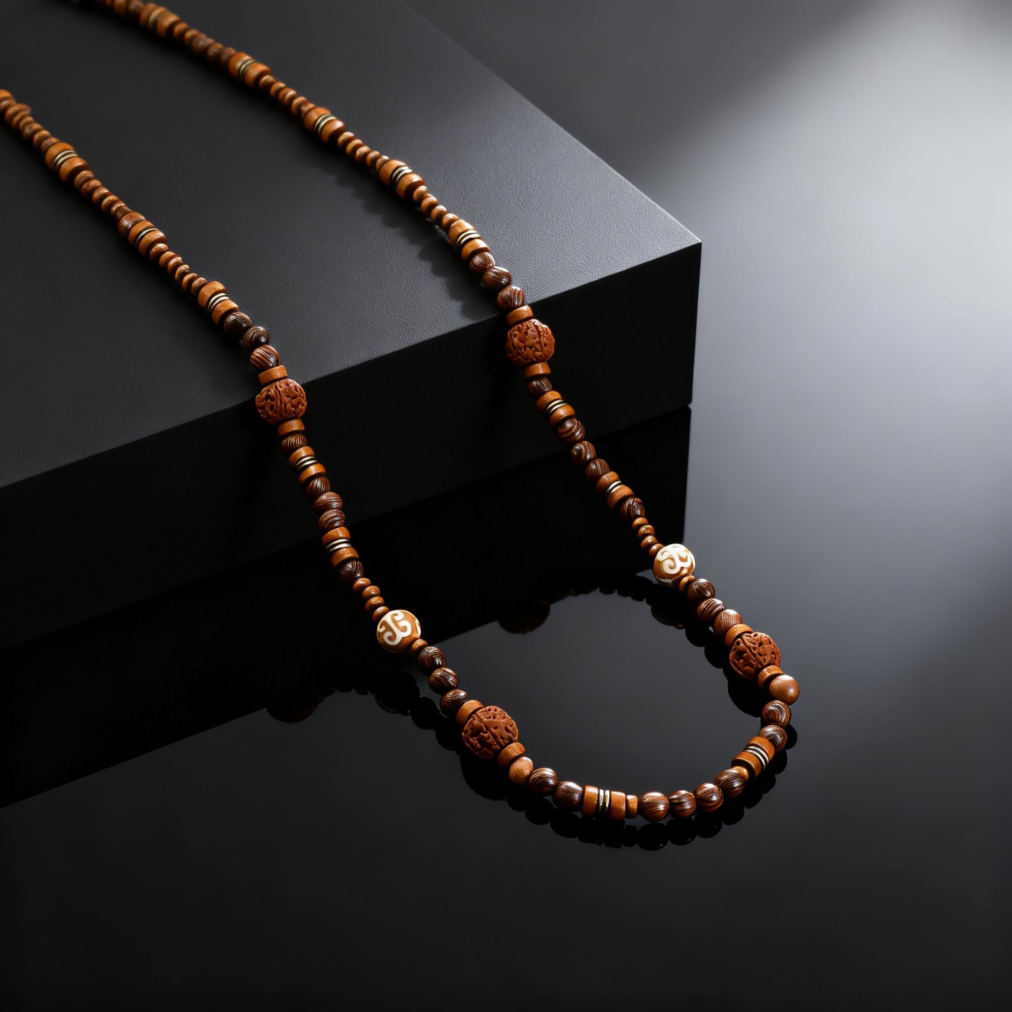 Fashion Walnut Wood Bead Neckl - Woodworking Nc 评论和价格