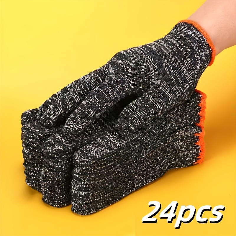 12/24pair Work Gloves Wear Res - Woodworking Gloves 评论和价格