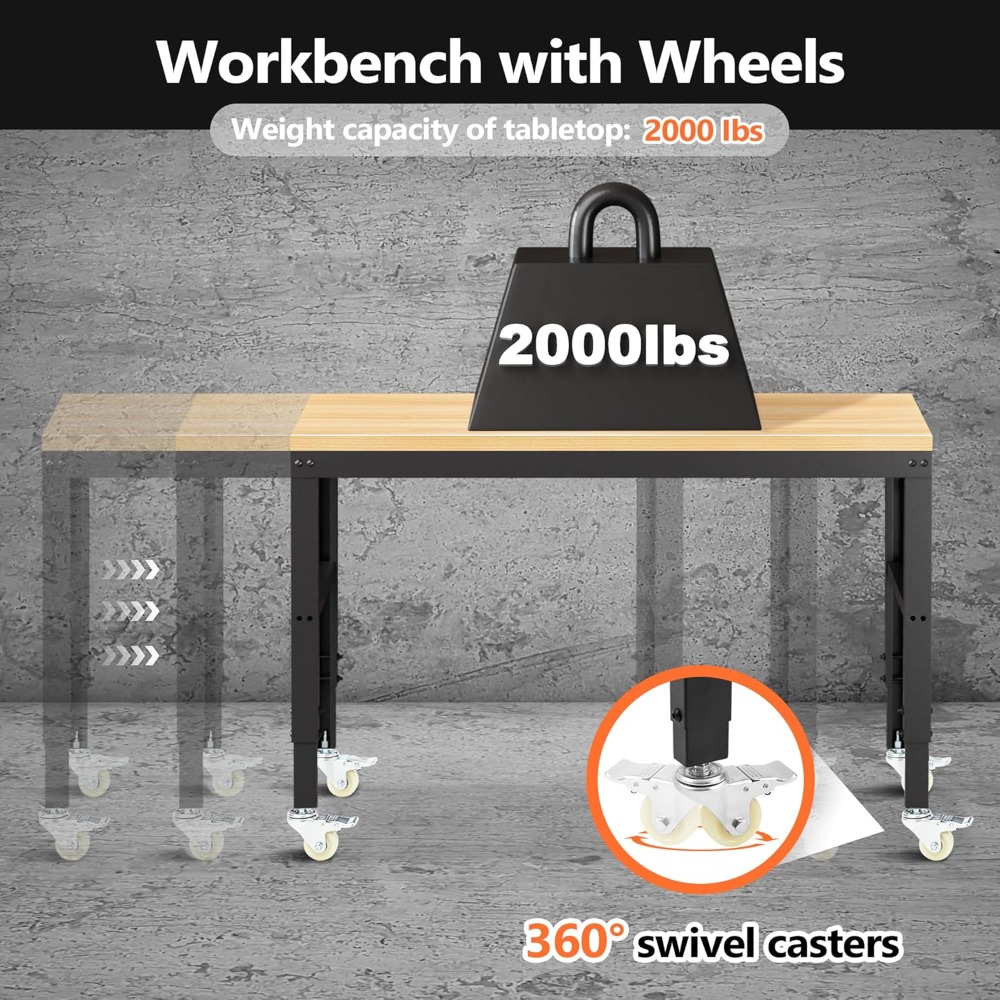 Adjustable Workbench, Heavy Du - Woodworking Work Table 评论和价格