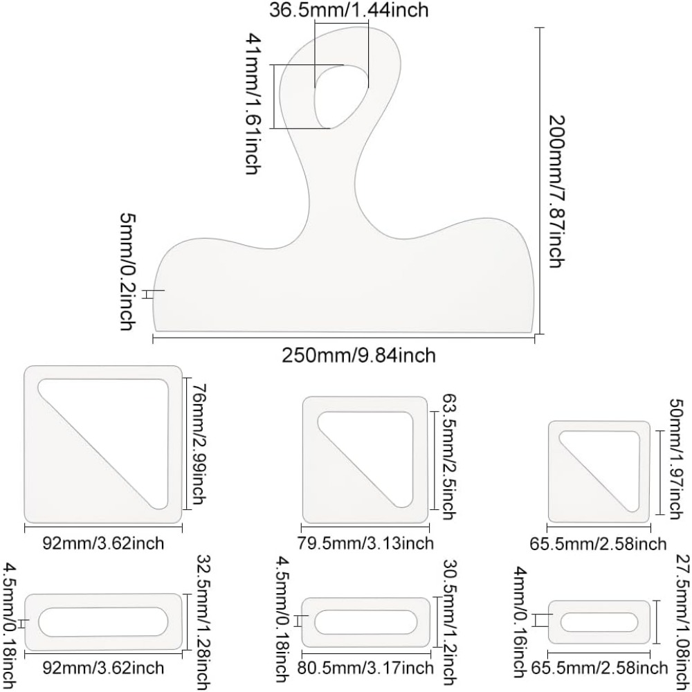 7Pcs Charcuterie Template Acry - Woodworking Boards 评论和价格