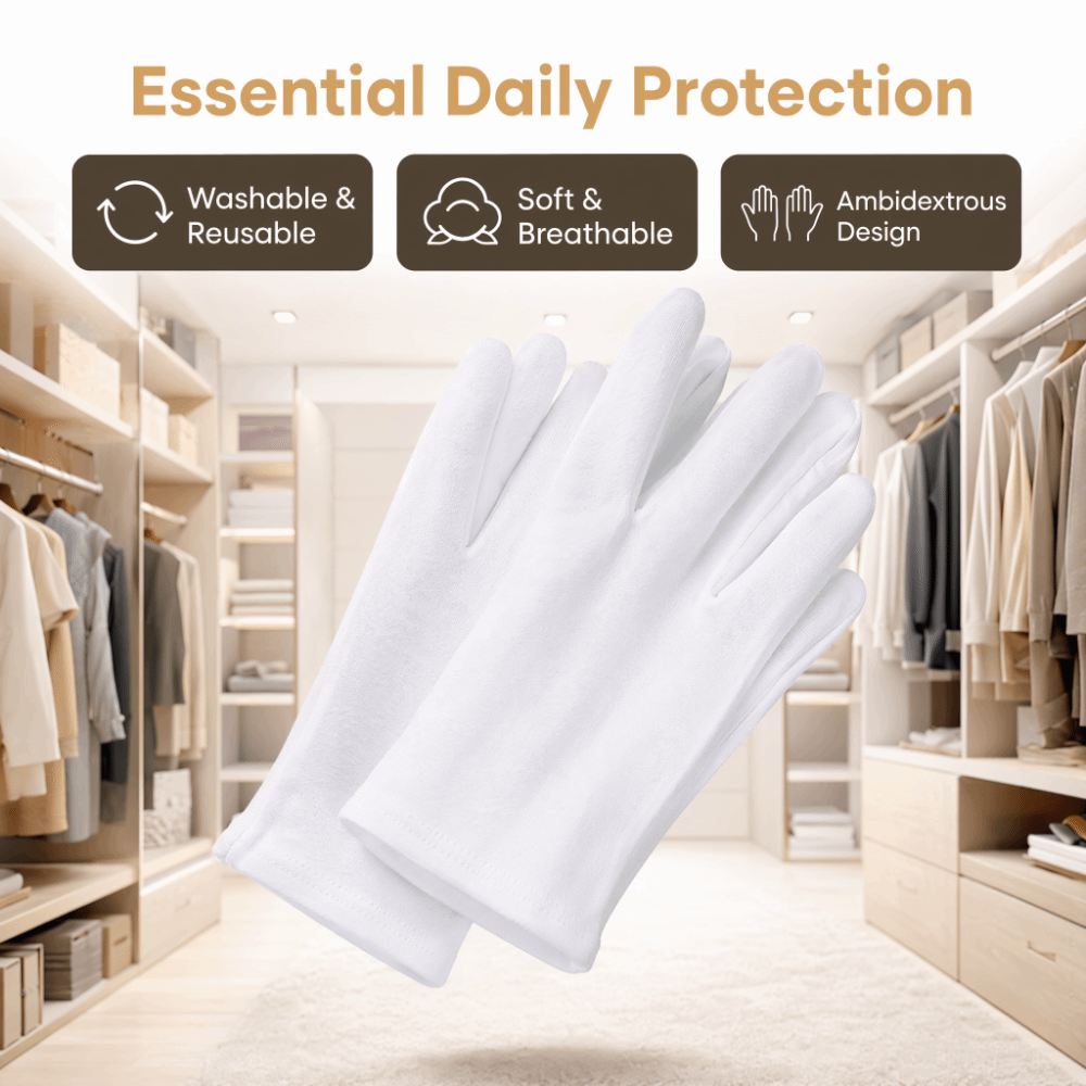 24pcs White Color Cotton Work  - Woodworking Gloves 评论和价格
