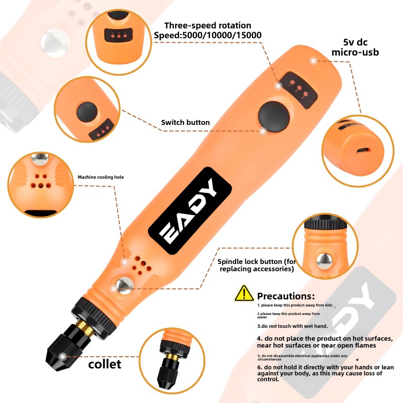 USB Cordless Rotary Tool Kit – - Woodworking Kits 评论和价格