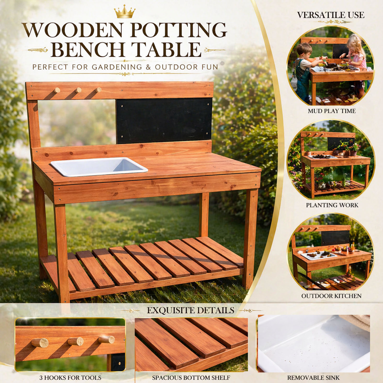 Wooden Potting Benches For Chi - Woodworking Work Table 评论和价格