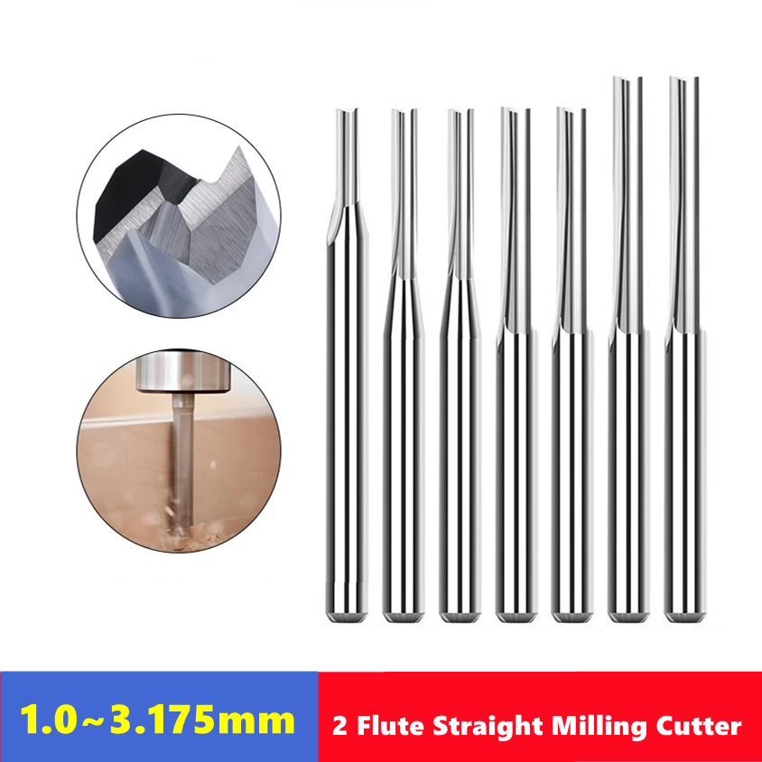 10pcs Carbide End Mill  3.175m - Woodworking Nc 评论和价格