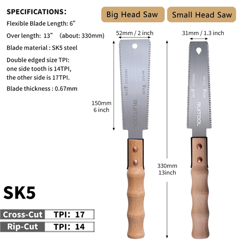 1pc Japanese Saw 6 Inch Double - Japanese Pull Saw 评论和价格