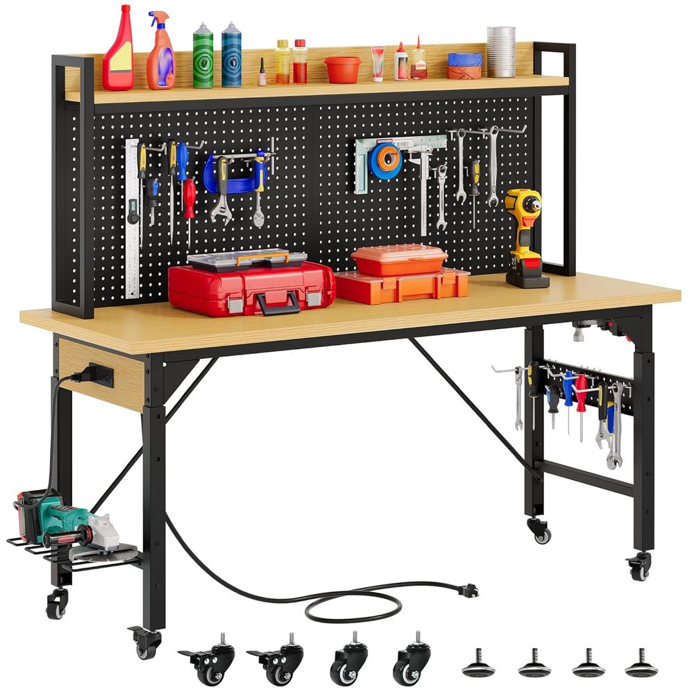 60in Heavy Duty Workbench with - Woodworking Work Table 评论和价格