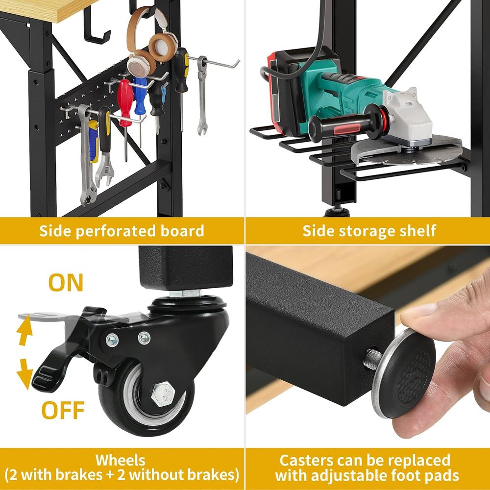 60in Heavy Duty Workbench with - Woodworking Work Table 评论和价格